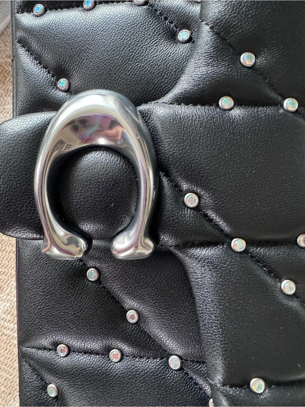 NEW Coach Tabby Crossbody Wristlet With Pillow Quilting And Crystal Rivets